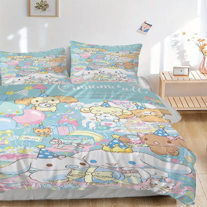 

3 шт. Набор постельного белья «Сладкий праздник Киннаморолла» Включает 1 пододеяльник и 2 наволочки, Удобное постельное белье в стильном дизайне для спальни S008 135x200cm