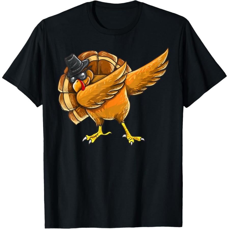 

Dabbing Turkey Thanksgiving Boys Kids Men Turkey Day T-Shirt XXXXXL чёрный