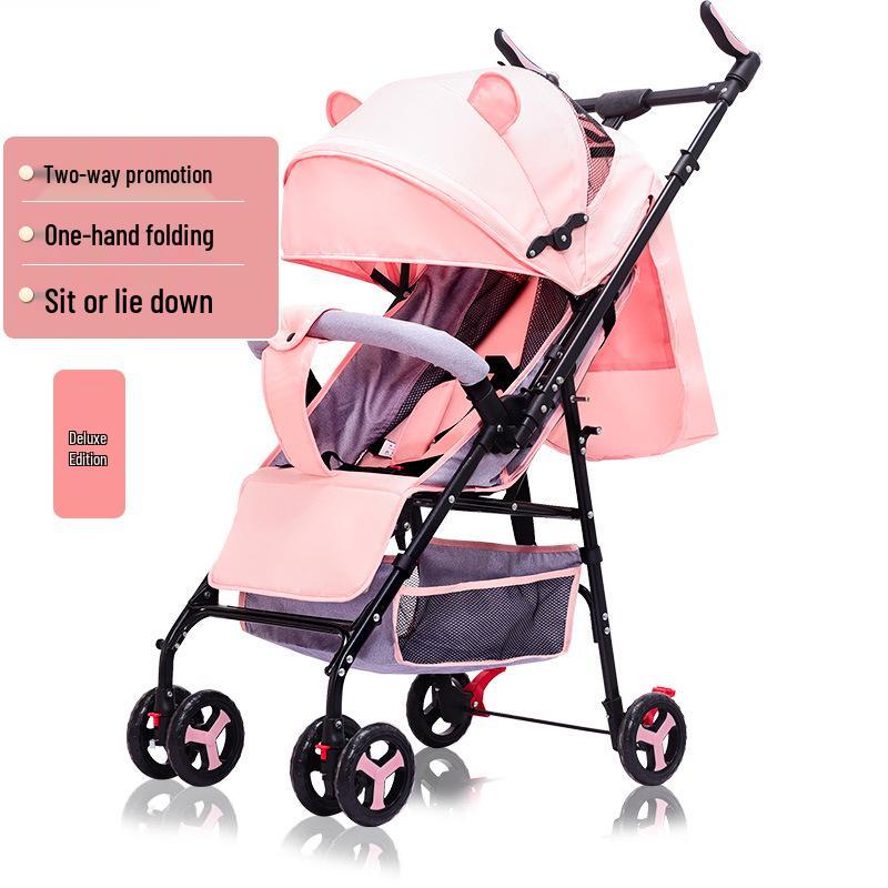 Multifunctional Lightweight Foldable Baby Stroller with High Landscape Design