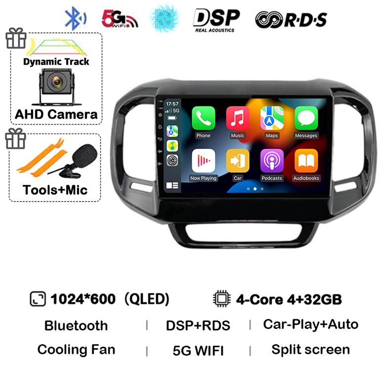 Android 14 Carplay Car Radio For FIAT Toro 2017 2018 2019 2020 2021 Auto Multimedia Video Player GPS Stereo 4G WIFI 360 Camera