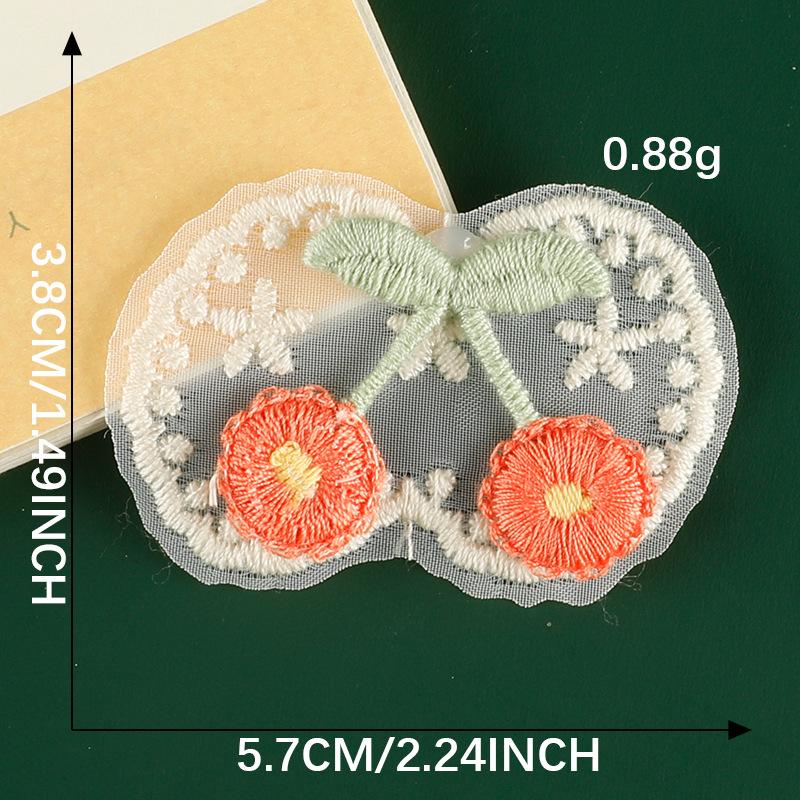 Computer Embroidery Label Hair Accessories Accessories Cherry Lace Embroidery Stickers Diy Patches Clothing Accessories Cloth Labels Cloth Stickers