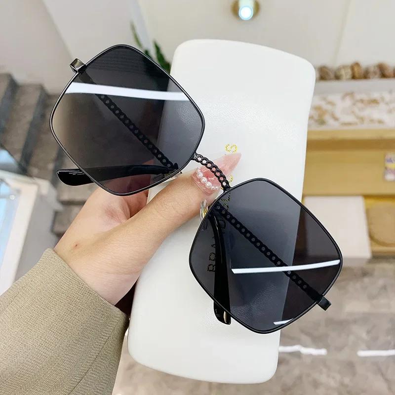 New Classic Oversize Sunglasses Women Brand Designer Metal Big Frame Luxury Shades Sun Glasses Eyewear