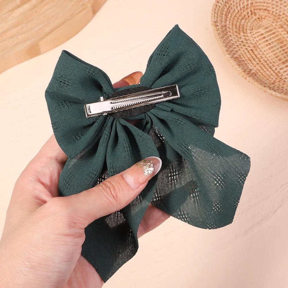 2Pcs/set Sweet Solid Bowknot Hair Clips for Women Girls Ribbon Bows Hairpins Handmade Barrettes Headwear Hair Accessories Gifts