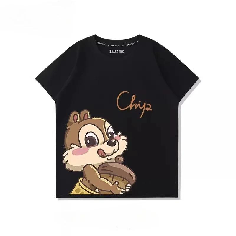 Summer Kids  Chip N Dale Cartoon Short Sleeve Comfortable Soft 100 Cotton TShirt Casual Trend Loose Kids TShirt