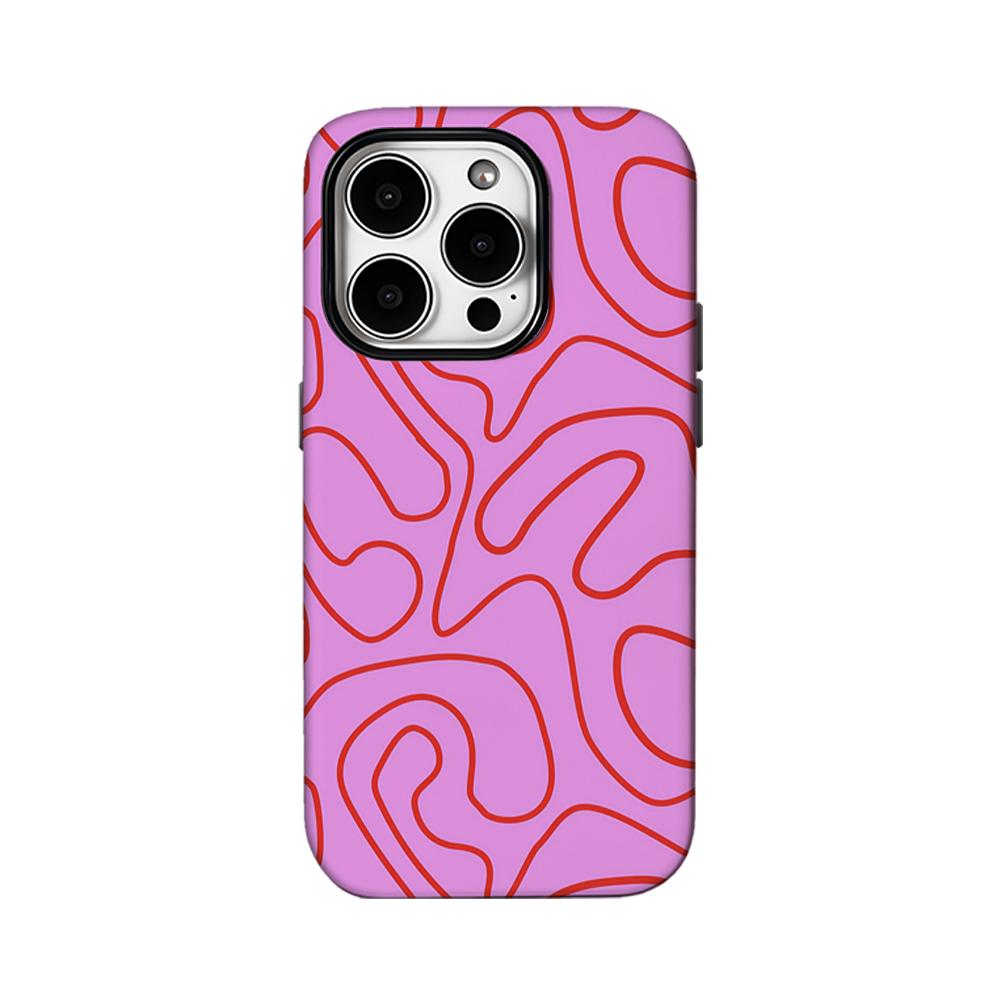 Pink Tangled Lines Phone Case for IPhone 16 15 14 13 12 11 X XS XR XSMAX 7 8 Pro Max Plus Double-layer Back Cover