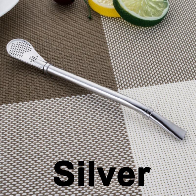 Kitchen Stainless Steel Tea Drinking Mate Straw Gourd Filter Spoon Tea Tools