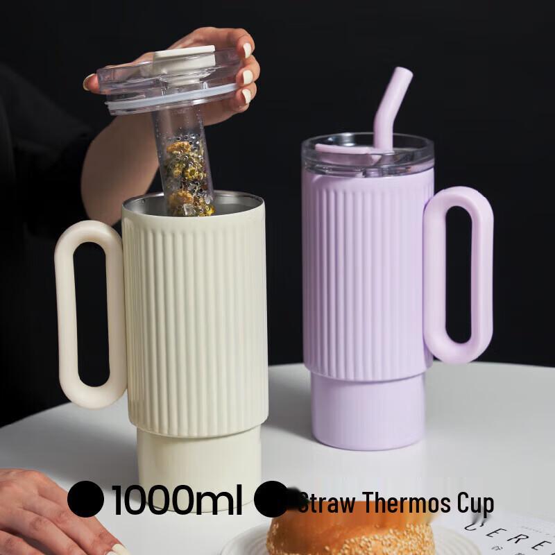 HOLOHOLO 316L Stainless Steel Insulated Travel Mug with Straw