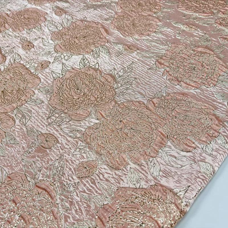 

Широкая 140см Жаккардовая плательная ткань с золотым тиснением Тонкая и легкая Роскошная Свадебная ткань Тисненая Дизайнерская Сценическая ткань 100x140cm