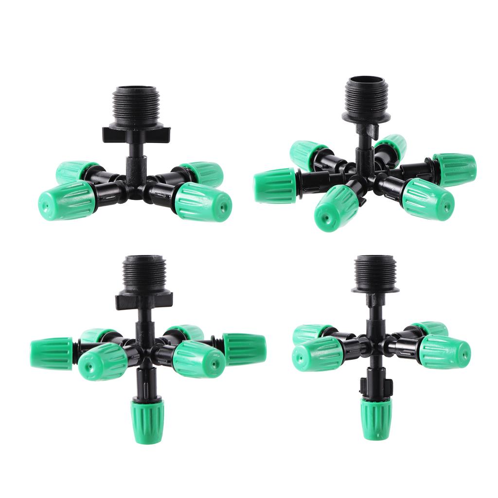 Misting Atomizing Sprayer Garden Irrigation Misting System Watering Supplies 4/5/6/7Way Fogger Nozzle with 1/2" Thread Connector