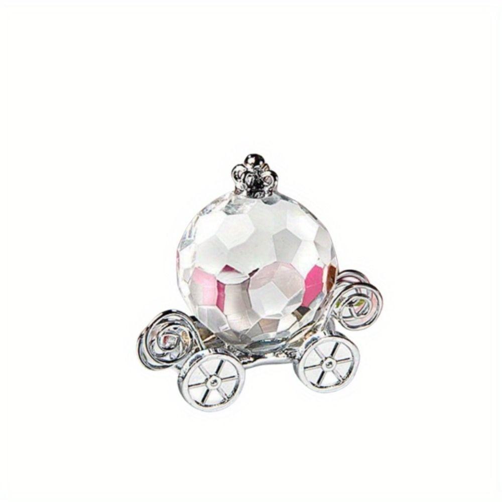 Clear Crystal Crafts Crystal Pumpkin Car Exquisite Baby Birthday Gift  Office Home Decoration