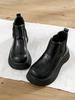 Retro British one-pedal Chelsea boots, thick-soled heightened big-headed lightweight short boots, winter velvet warm Martin boots