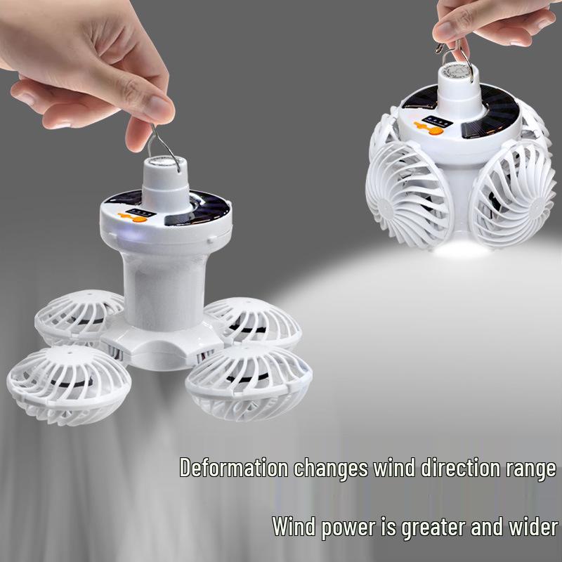 Cross-border Outdoor Camping Solar-Powered Fan with Large Capacity & Long Battery Life