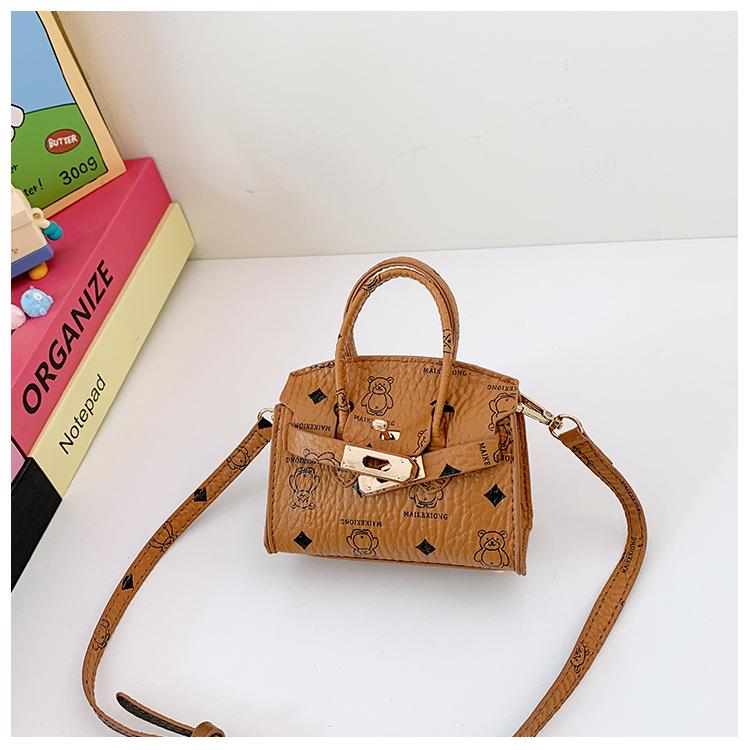 Korean Style Cartoon Bear Kids' Shoulder Bag - Cute Print Handbag & Coin Purse