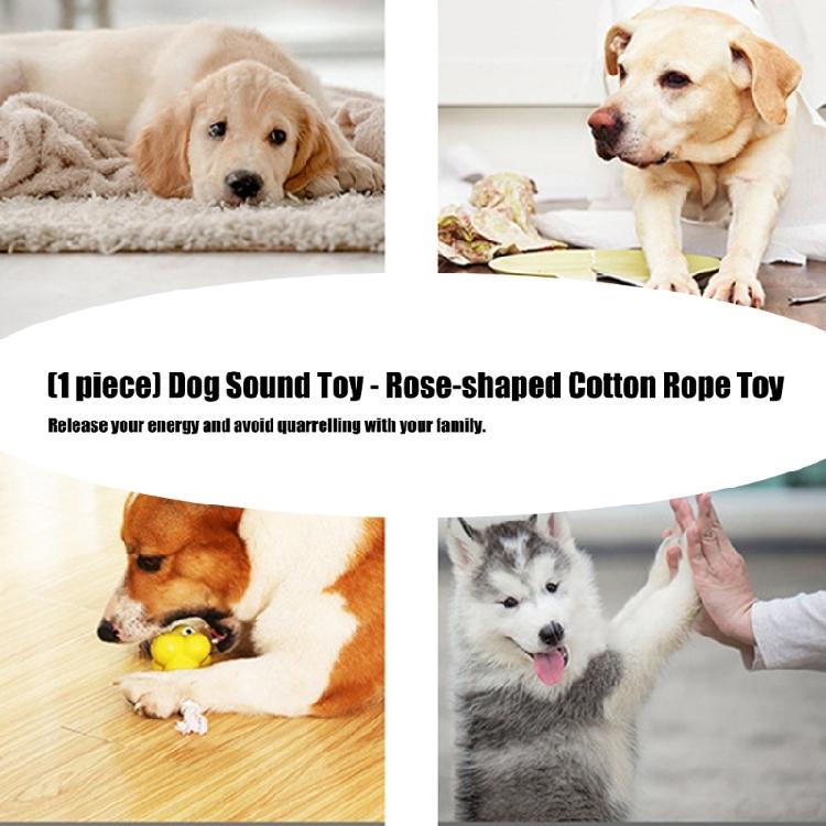Dog Toy Rose Shape With Squeaky Stimulating Bells And Easy Gripping Handle for Puppies Training Dog Toy