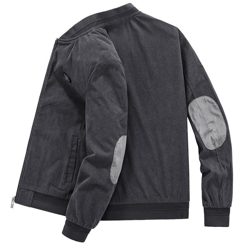 

Нова осінньо-зимова куртка з тонким коміром-стійкою для чоловіків, модна повсякденна тепла вельветова куртка, пальто, великий розмір 5XL, чоловічий верхній одяг 5XL сірий