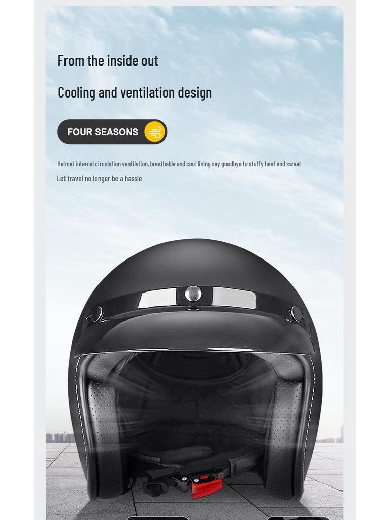 Cross-Border Retro Motorcycle Helmet for Electric Vehicles