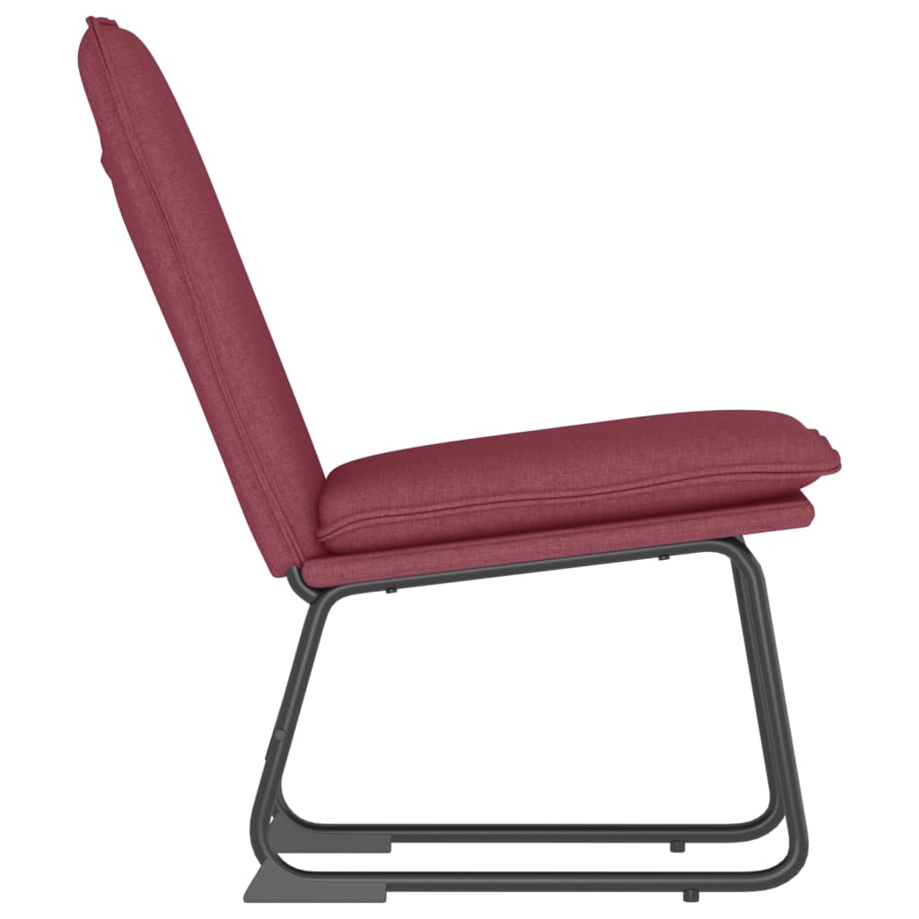 Lounge Chair Burgundy Red 52 X 75 X 76 Cm Fabric