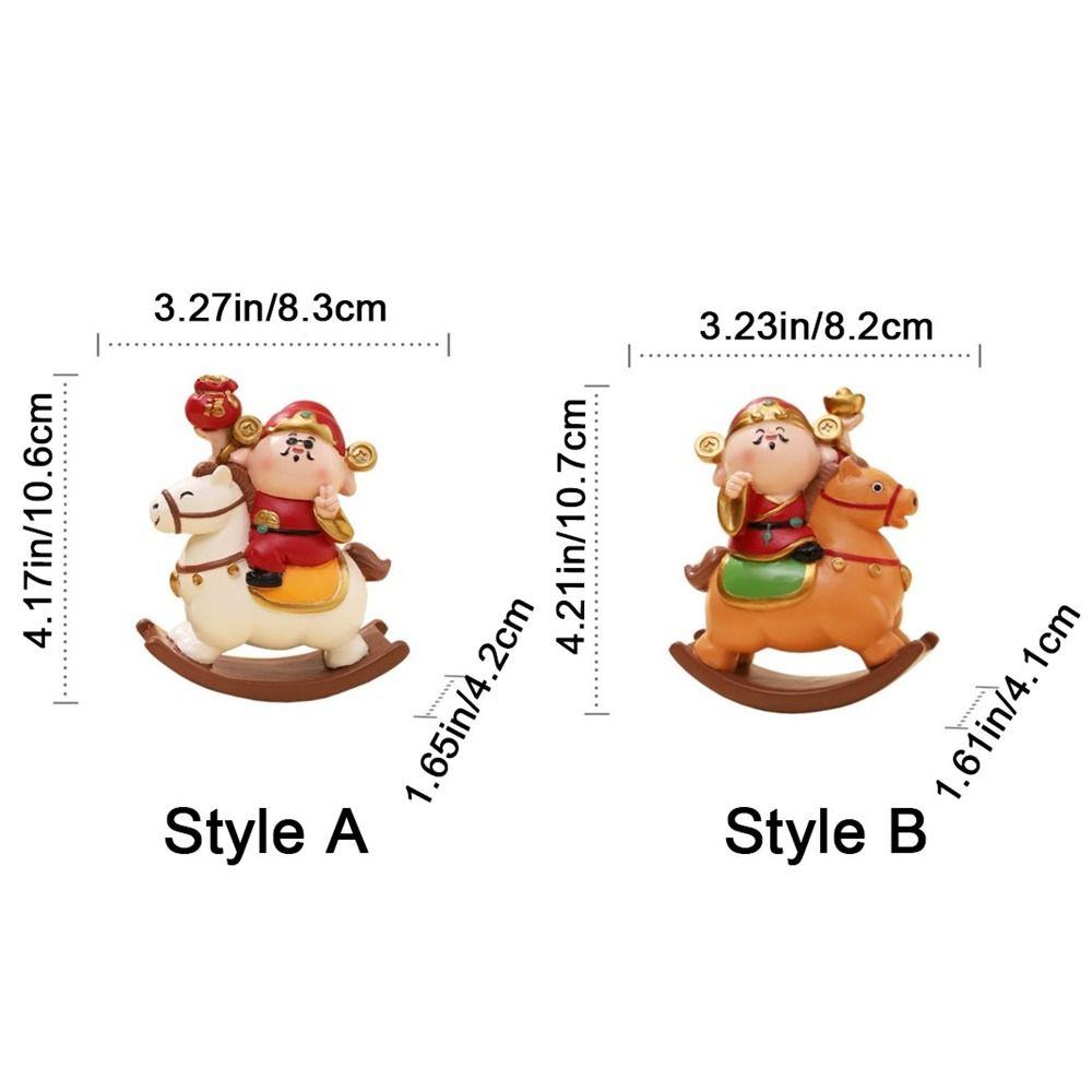 Resin 2026 Horse Year Figurines Year of The Horse Horse Statue God of Wealth Figurine  Car