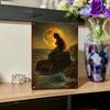 1pc 2D Flat Mermaid By Moonlight Metal Tin Sign, Retro Vintage Wall Decor Plaque, 12x8 Inch Durable Iron Art, Easy-to-Hang Ornament