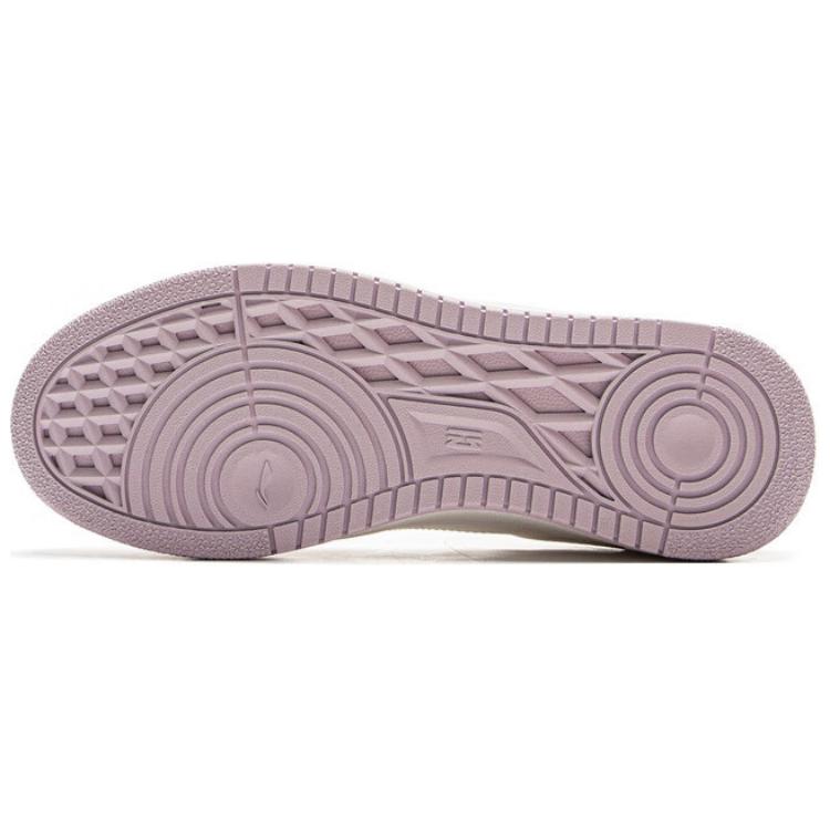 New LiNing Tianji Slip Resistant Cushioning Abrasion Resistant Lightweight Low Top Skateboard Shoes Women's White Purple AGCV090-3