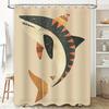 Artistic Bath Mat Design with Shark Pattern Non-slip, Water-resistant Shower Curtain for Home Decoration in Various Sizes