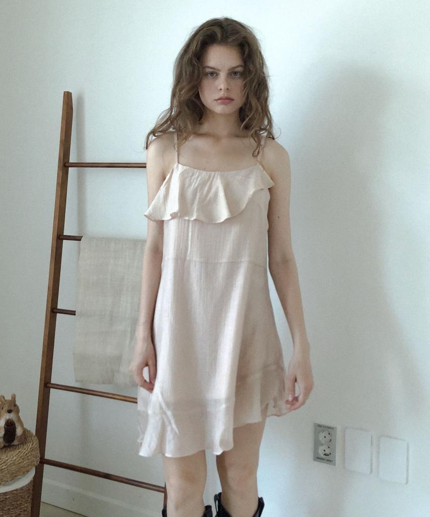DELIDI Prayer Sleeveless Dress (Pink Gray)