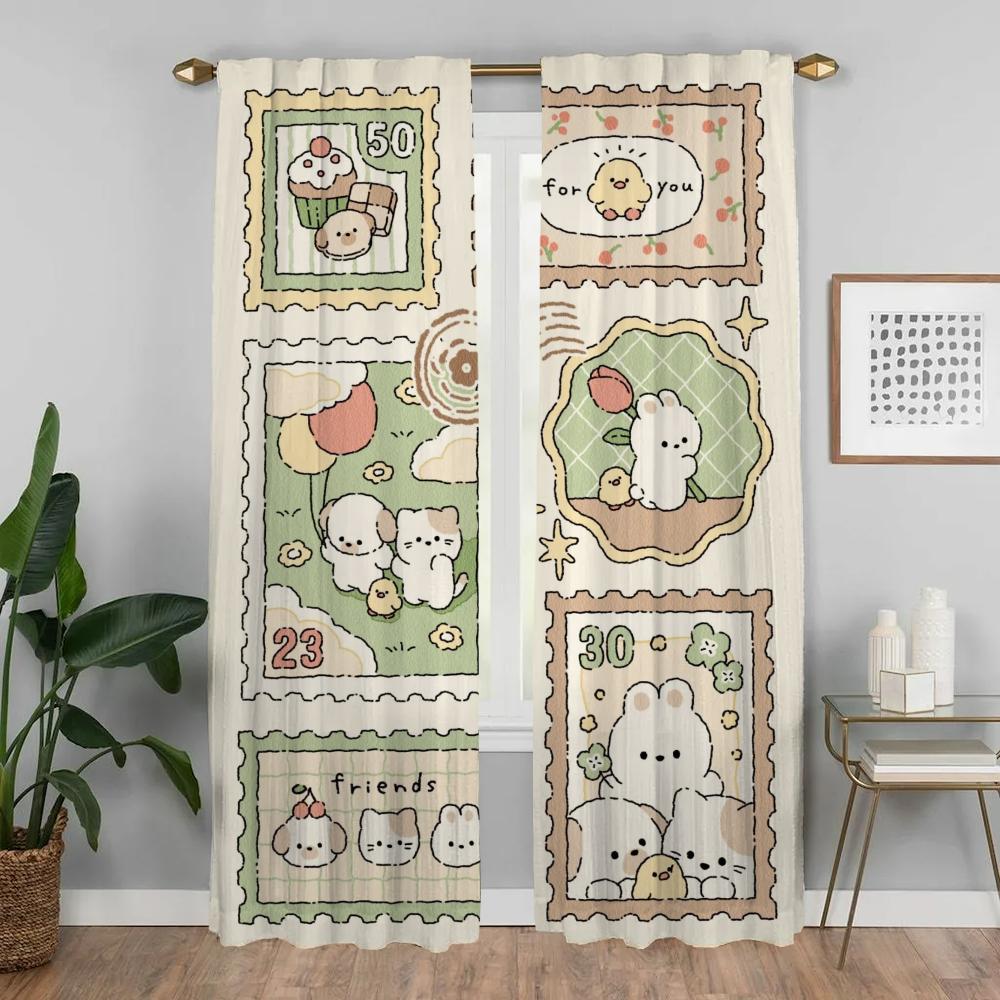 Verdunkelungsvorhang für Zimmer 2 Paneele Tier Wald Moskitoschutz Vorhänge Jalousien Tüll für Schlafzimmer Raumteiler Wohnen Küche