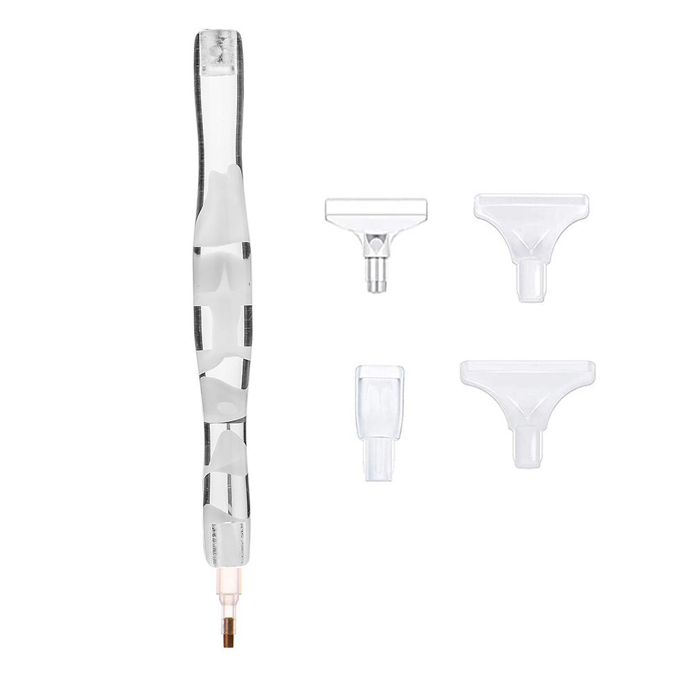 

5D Алмазная ручка для рисования Кристаллическая ручка-сверло Ручные инструменты с металлическими наконечниками Головки для сверл Multi Placer Аксессуары для наконечников ручек белый