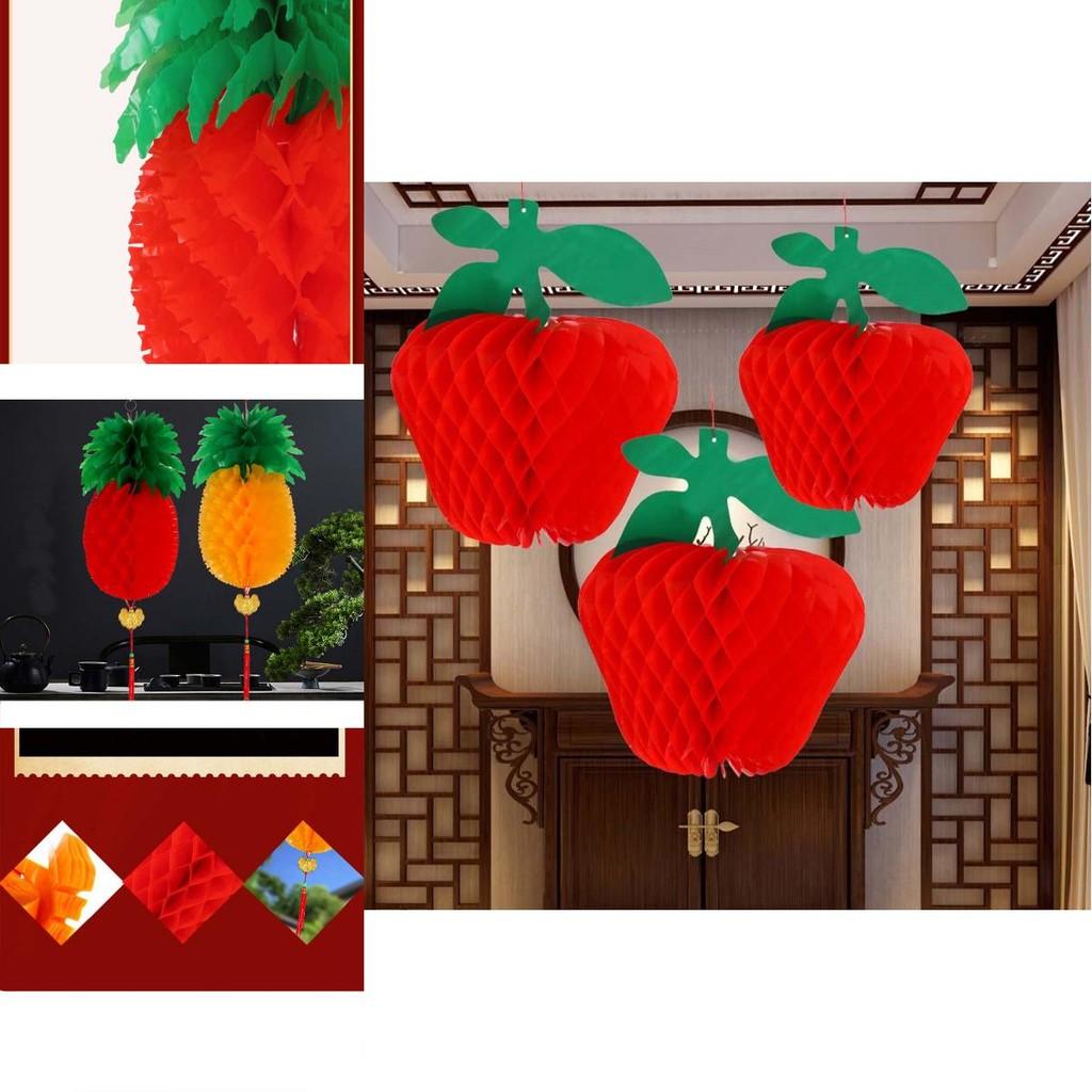 Charming Pineapple Apple Lanterns Designed For Colorful Happy New Year And Celebration Decor