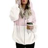 Women Hooded Sweatshirt Coat Winter Warm Zipper Pockets Cotton Coat Outwear