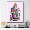 Disney 5D DIY Diamond Painting Decorations Alice in Wonderland Teacup Stacking Creative IllustrationDiamond EmbroideryRhinestoneCrossStitchSetHandmade