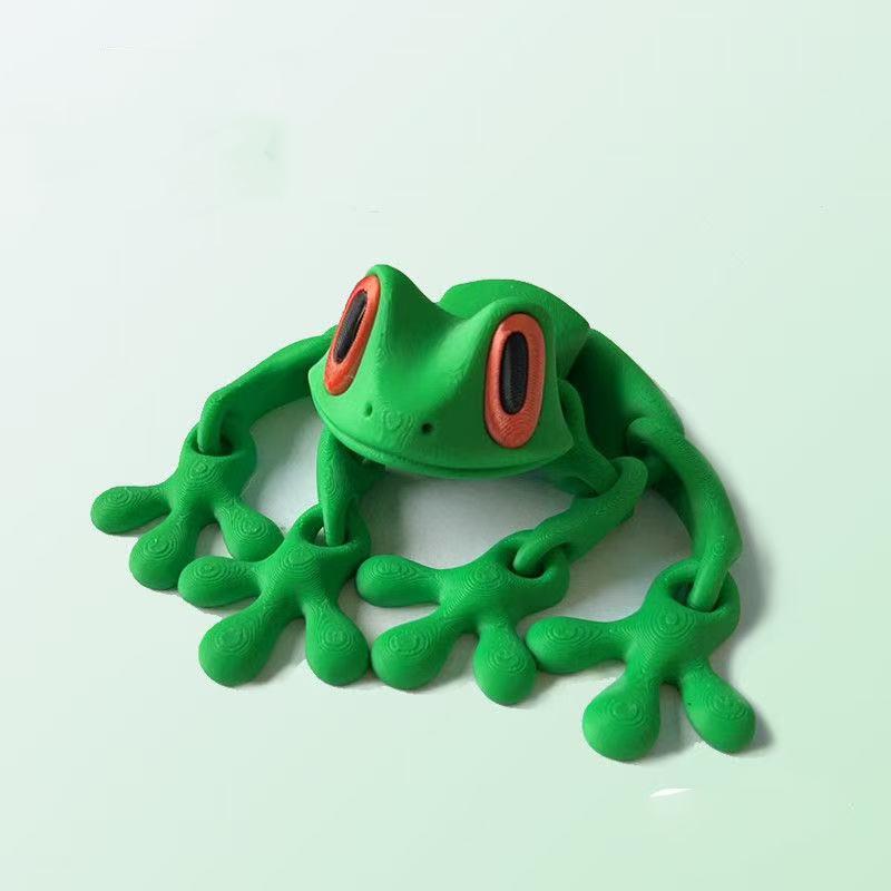 Stampa 3D Simulazione Rana di Fiume Articolata Rana Mobile Ornamenti Cucina Decorazione Casa Ufficio Animale Scrivania Giocattolo Magnete per Frigorifero
