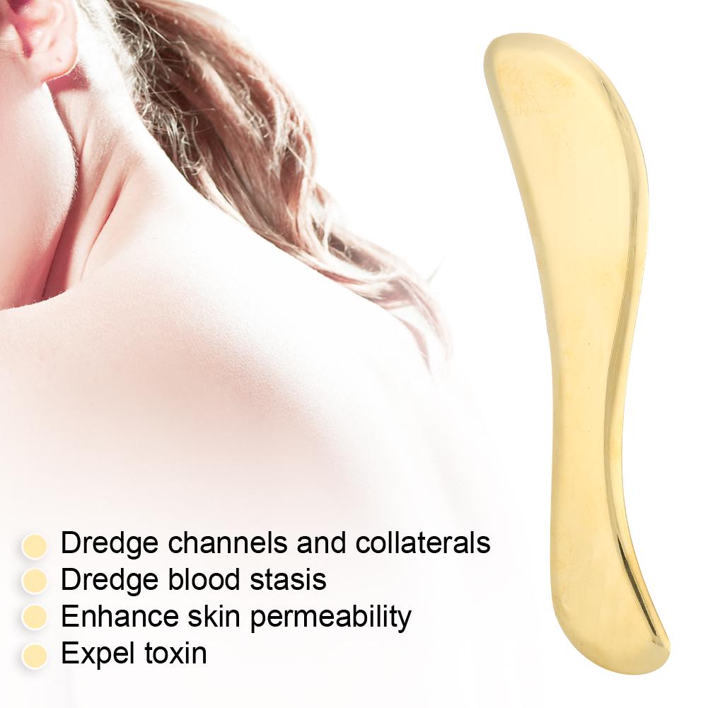 Brass Scraping Board Massager Fascia Acupoint Massage Muscle Pain Relief Gua Sha Tool