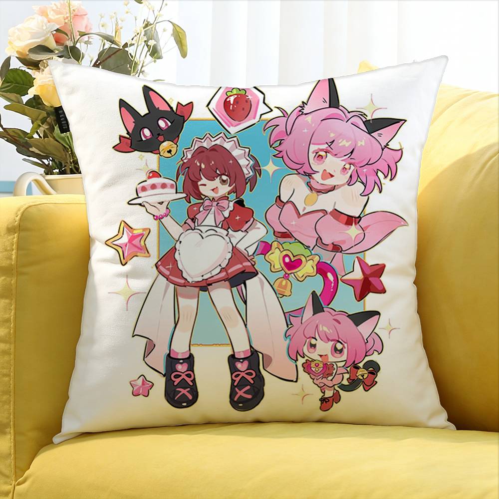Magical Girl Tokyo MMew MMew World Various Sizes Square Pillow Case For Car Home Bedchamber Decor