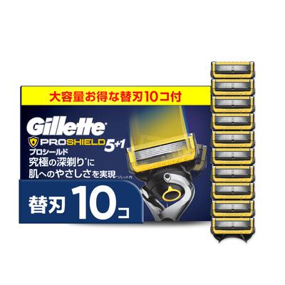 Gillette [Authentic] Gillette Men's Razor Blades, 10-Pack, ProShield, Close Shave, Gentle On Skin [Amazon.co.jp Exclusive]