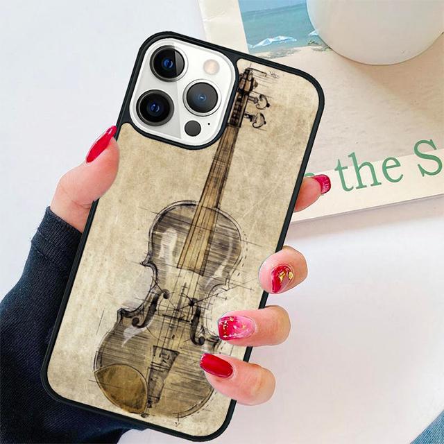 Violin and Musical Note Coque Shell For iPhone 17 Air 15 16 14 13 12 Pro Max 11 Pro Max Plus Phone Case Cover