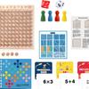 Educational Wooden Math Set for Kids - Counting Blocks and Multiplication Chart