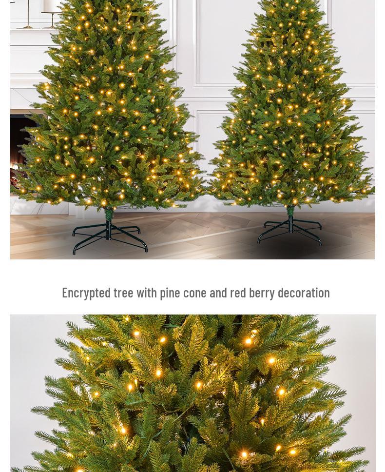 Luxury 1.8m Indoor Christmas Tree with Lights - High-End Encrypted Full PE Simulation Tree for Home Decor