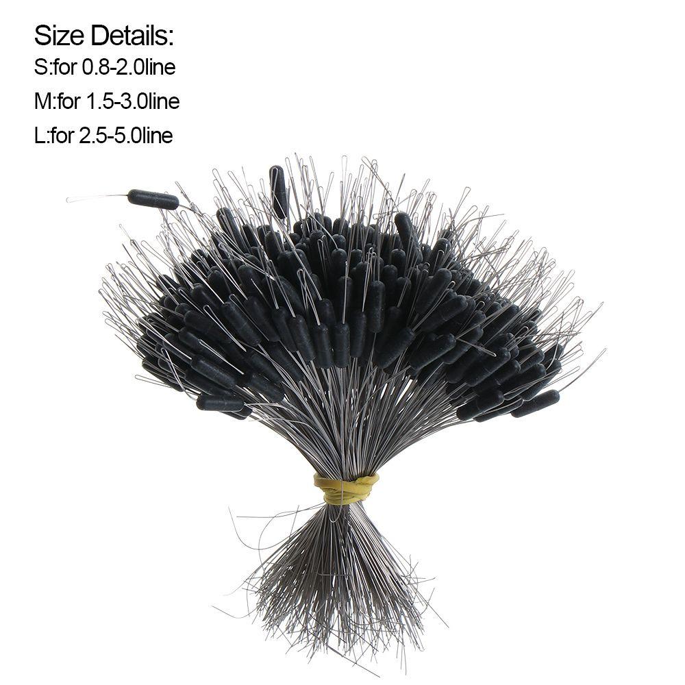 300Pcs Float Fishing Bobber Black Fishing Gear Anti-Strand Space Bean Silicone Connector Fish Line Stopperan
