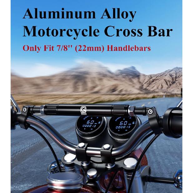 BRCOVAN Aluminum Alloy Cross Bar for Motorcycle, Length Adjustable Design Handlebar Extender Extension, Motorcycle Balance Bar Reinforce Lever
