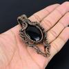 Black Onyx Gemstone Handmade Copper Wire Wrap Jewelry Pendant For Women