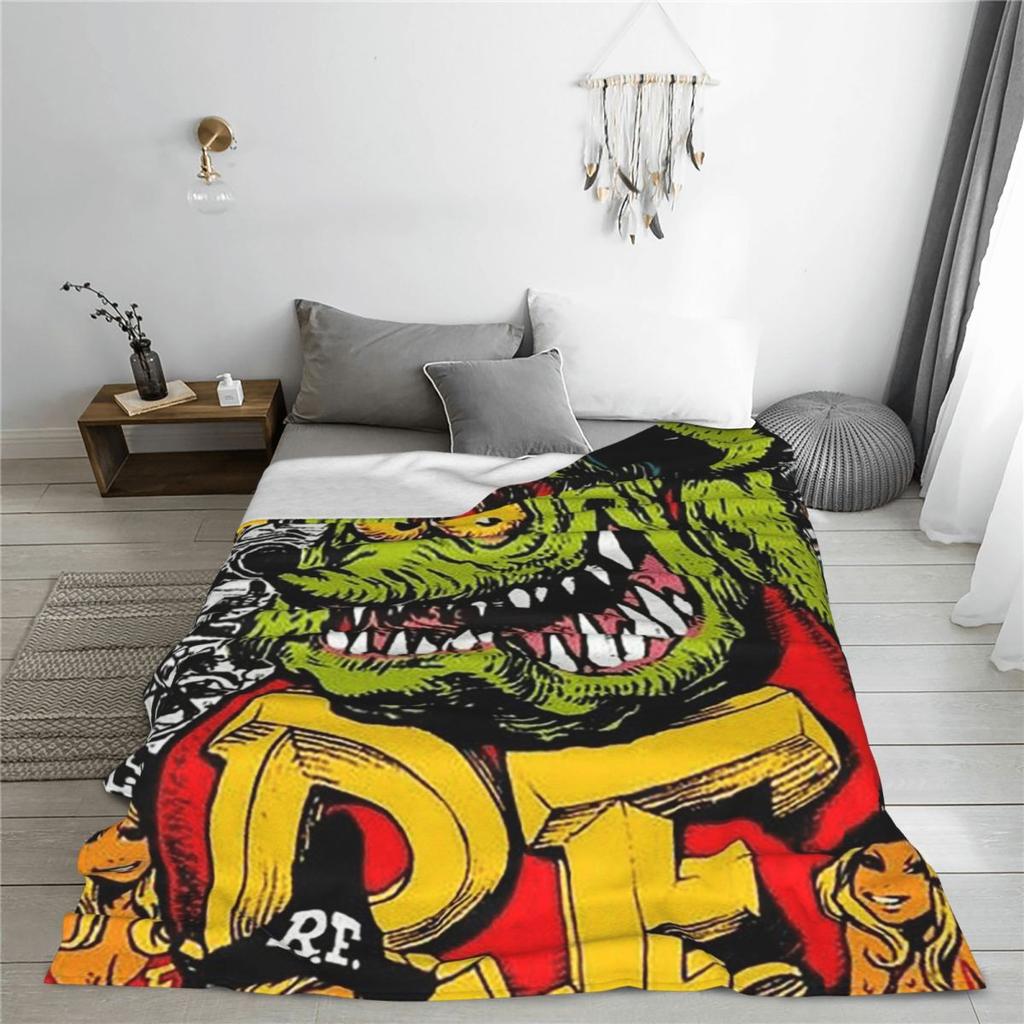 Tales Of The Rat Fink Anime Blanket Soft Warm Flannel Throw Blanket Bedspread for Bed Living Room Picnic Travel Home Couch