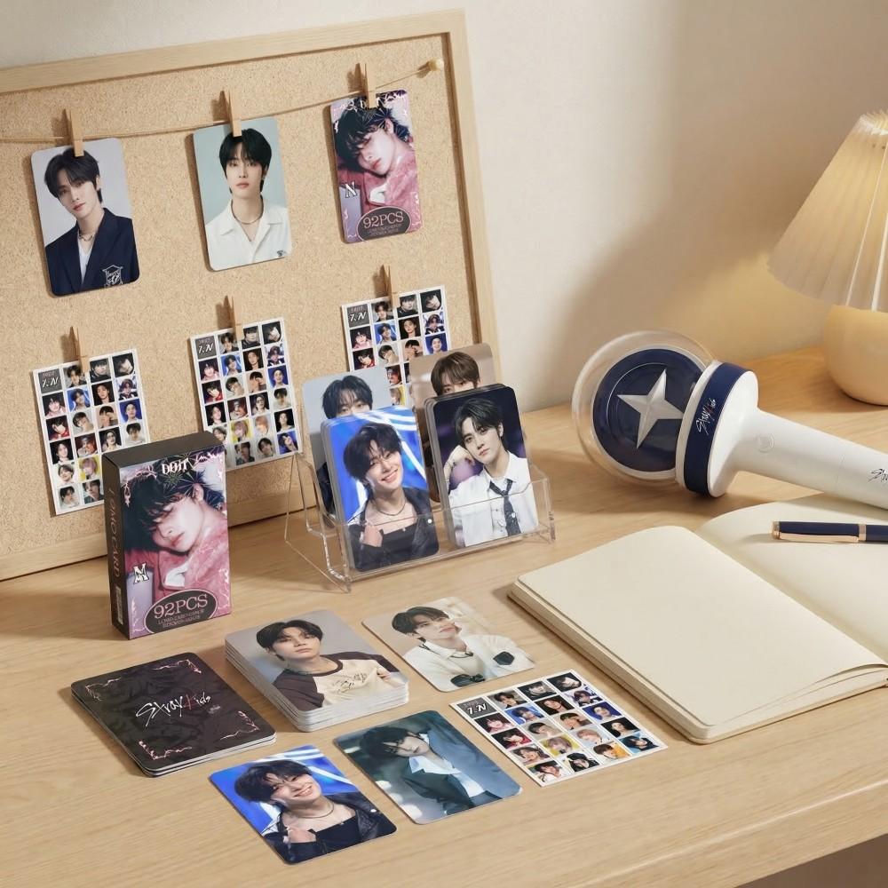 92PCS Hot Kpop Idol Stray Kids Collectible Cards Sticker High Definition Photo Postcards Card Fans Support Gifts L.N LOMO Kid Friendly Entertaining