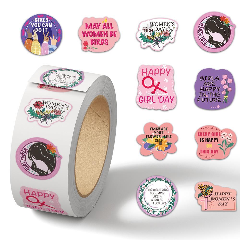 Cartoon Festival Gift Stickers - 500/Roll for Journals and Sealing
