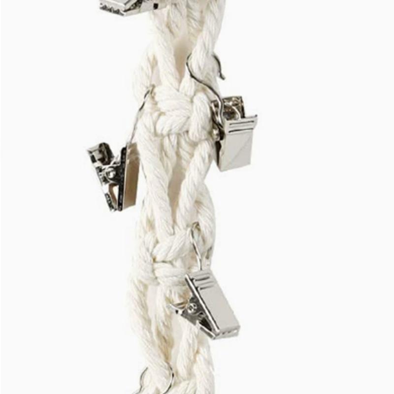 Detachable Toy Hanging Chain Cotton Materials 2M Long 20 Clips for Plush Storage Stuffed Animals Organizer