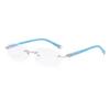 ZIROSAT 58069 Alloy Tint Lenses Myopia Glasses Reading Glasses Diamond Cutting Rimless Titanium Glasses Frame for Women