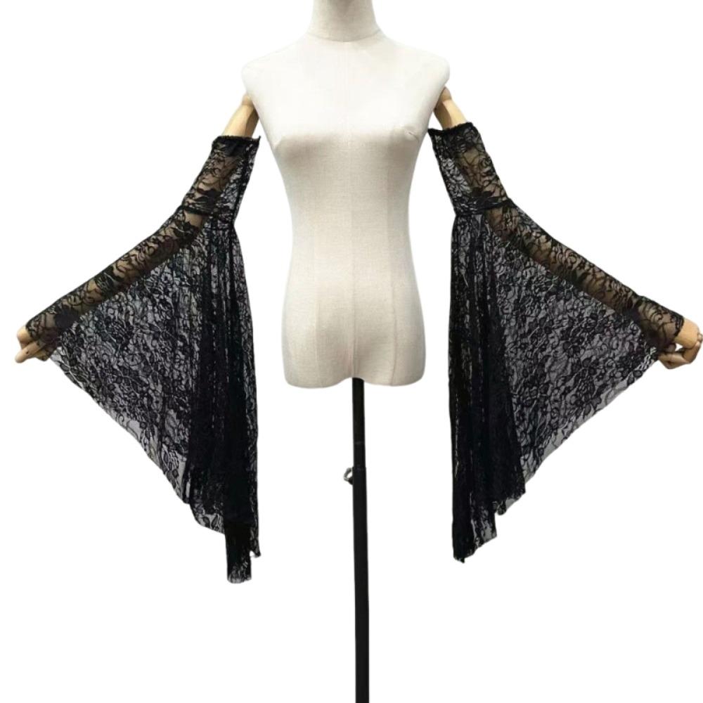 

Elegant Long Tulle Sleeves Breathable Lace Arm Sleeves Thin Sheer Bridal Gloves Cosplay
