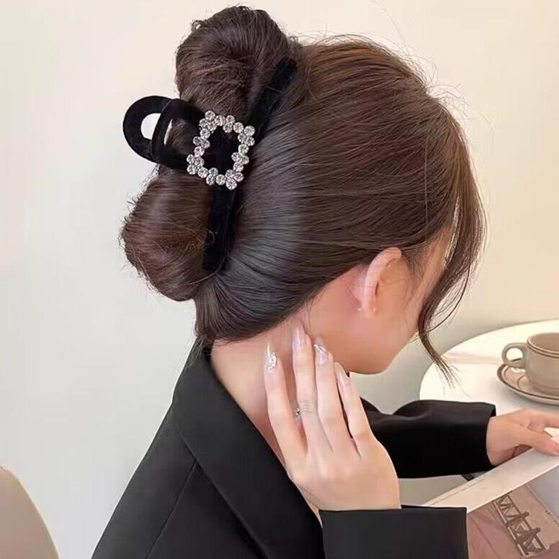 Retro Flocking Star Hair Claw Clip Female Vintage Large Plate Hairpins Barrettes Shark Clip Headdress For Women Hair Accessories