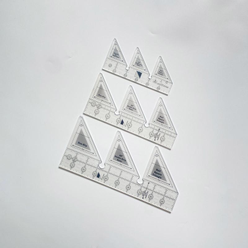 Pro Quilting Ruler Clear Acrylic Patchwork Ruler 90° Double Strip for Easy High Precision Cutting Sewing 6/8/10/18 Inch
