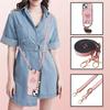 Zipper Wallet Shoulder Chain Case for Iphone 14 Plus 13 12 11 Pro Max Vertical Cards Solt Leather Lanyard Crossbody Bag Cover